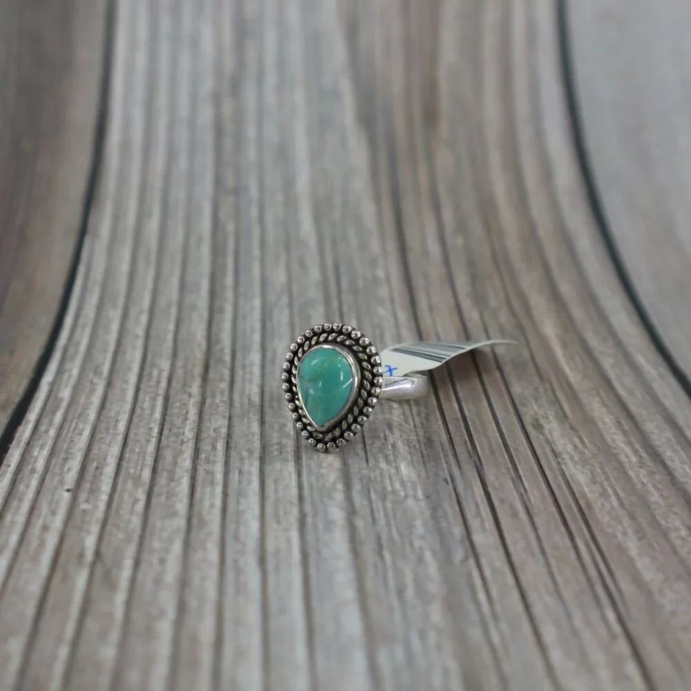 Amarillo Turquoise‎ Ring Silver Gypsy Modern Classic Party Bohemian Dainty NWT